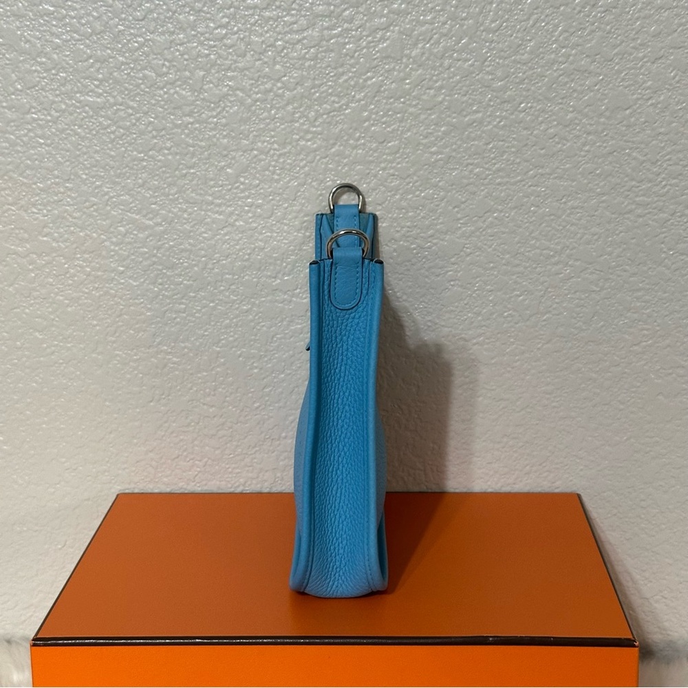 Hermes Evelyne 16 Mini TPM Clemence Palladium Hardware Bleu de Nord Stamp Z - Picture 6 of 13